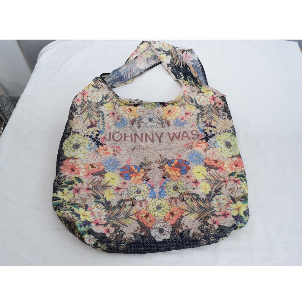 Johnny Was Tote Bag Large Multicolor Floral Print Boho Handbag Women Reusable